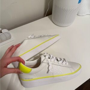 White, Sparkly White Star, Neon Yellow Platform Vintage Havanas